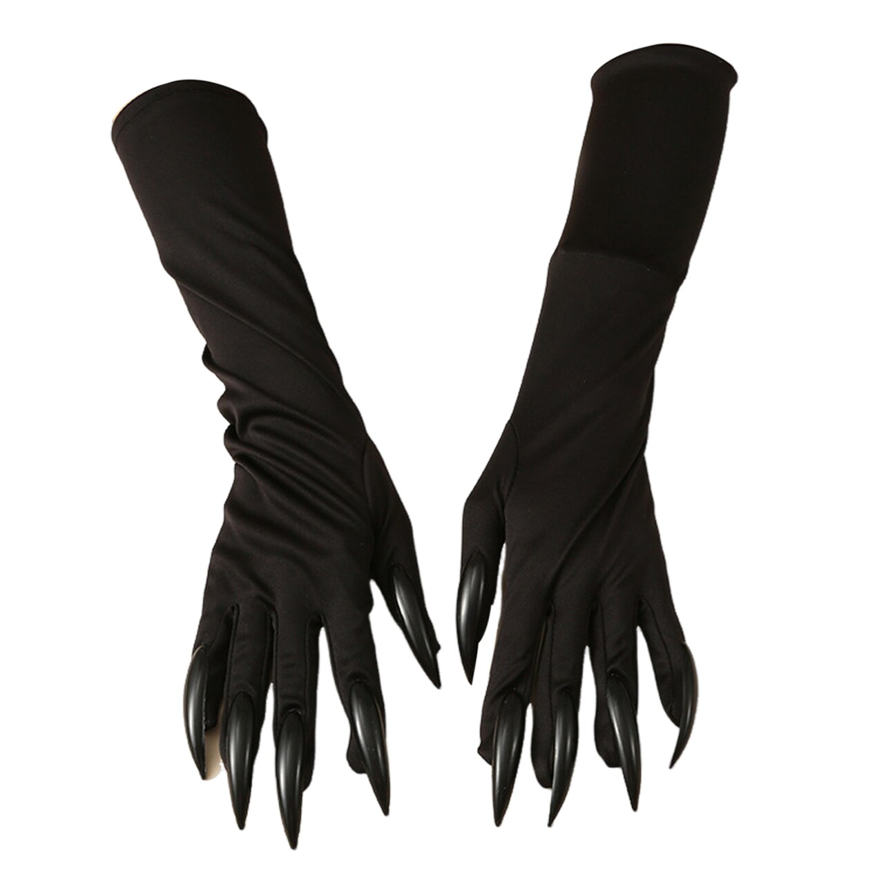 1 Pair Halloween Ghost Claw Gloves Cat Paw Long Nails Full Fingers Terrifying One Size Unisex Cosplay Stage Performance
